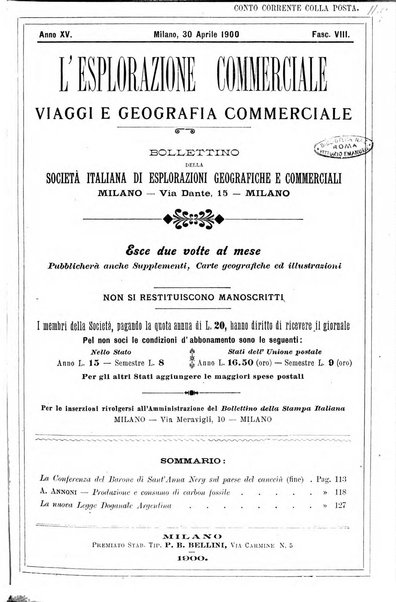 L'esplorazione commerciale giornale di viaggi e di geografia commerciale