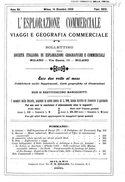 L'esplorazione commerciale giornale di viaggi e di geografia commerciale