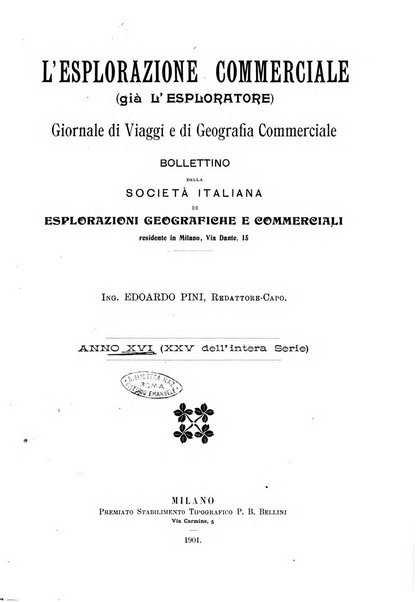 L'esplorazione commerciale giornale di viaggi e di geografia commerciale