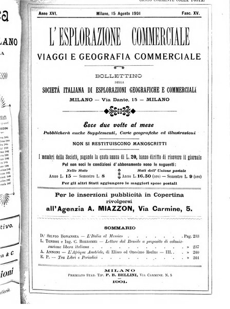 L'esplorazione commerciale giornale di viaggi e di geografia commerciale