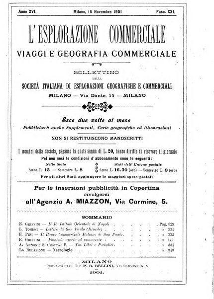 L'esplorazione commerciale giornale di viaggi e di geografia commerciale