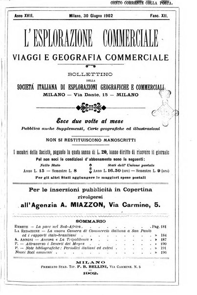 L'esplorazione commerciale giornale di viaggi e di geografia commerciale