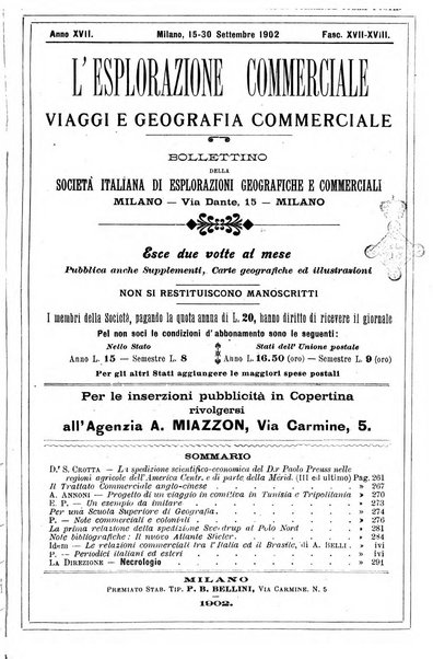 L'esplorazione commerciale giornale di viaggi e di geografia commerciale