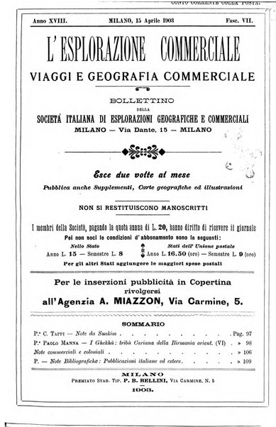 L'esplorazione commerciale giornale di viaggi e di geografia commerciale