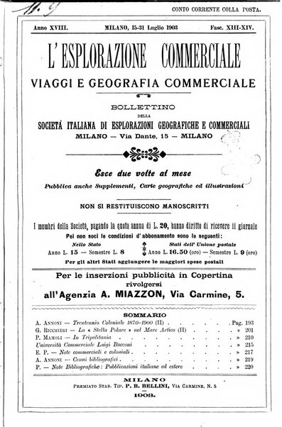 L'esplorazione commerciale giornale di viaggi e di geografia commerciale