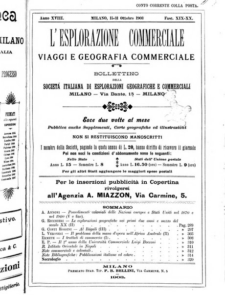 L'esplorazione commerciale giornale di viaggi e di geografia commerciale