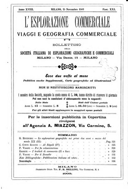 L'esplorazione commerciale giornale di viaggi e di geografia commerciale