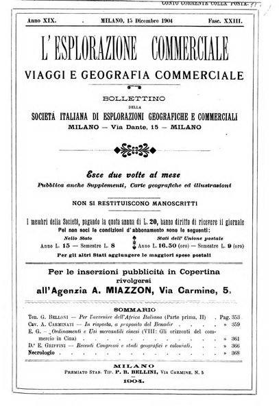 L'esplorazione commerciale giornale di viaggi e di geografia commerciale