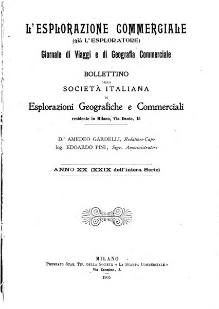 L'esplorazione commerciale giornale di viaggi e di geografia commerciale