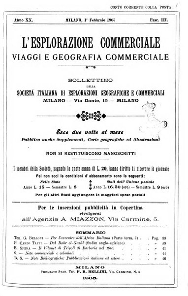 L'esplorazione commerciale giornale di viaggi e di geografia commerciale