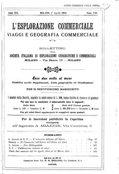 L'esplorazione commerciale giornale di viaggi e di geografia commerciale