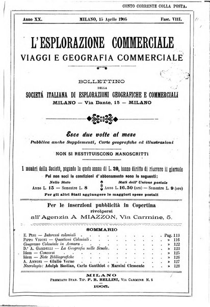 L'esplorazione commerciale giornale di viaggi e di geografia commerciale