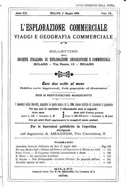 L'esplorazione commerciale giornale di viaggi e di geografia commerciale