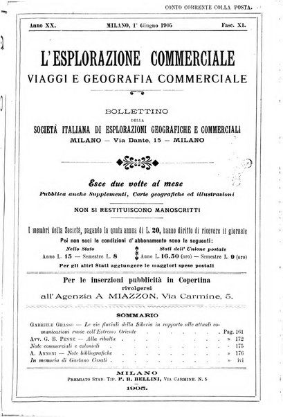 L'esplorazione commerciale giornale di viaggi e di geografia commerciale