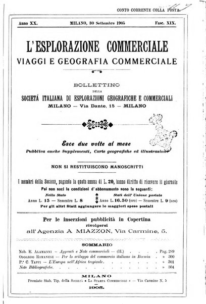 L'esplorazione commerciale giornale di viaggi e di geografia commerciale