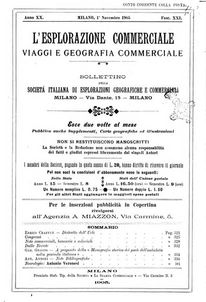 L'esplorazione commerciale giornale di viaggi e di geografia commerciale