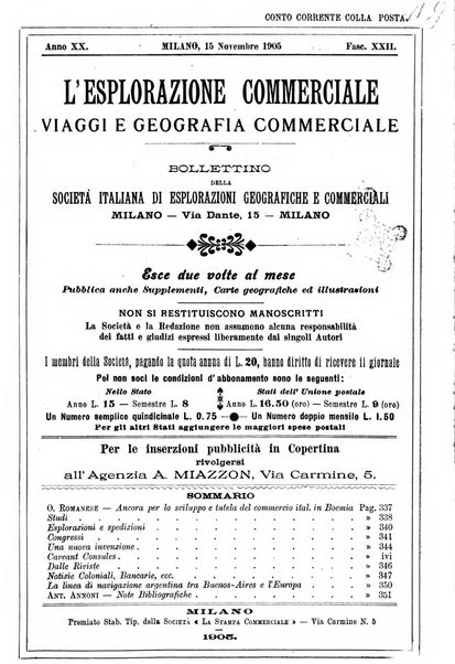 L'esplorazione commerciale giornale di viaggi e di geografia commerciale