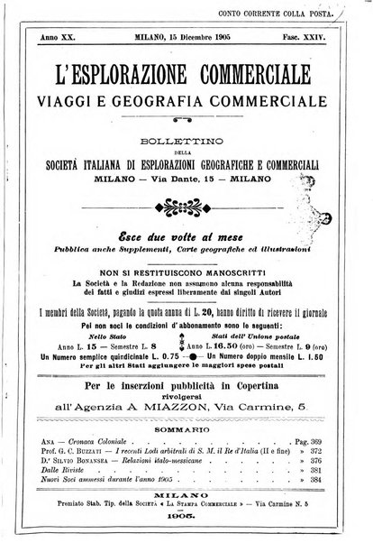 L'esplorazione commerciale giornale di viaggi e di geografia commerciale