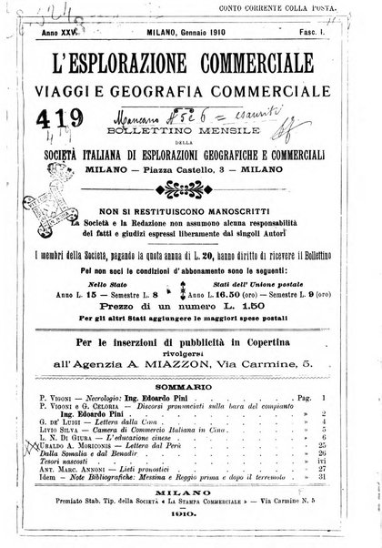 L'esplorazione commerciale giornale di viaggi e di geografia commerciale