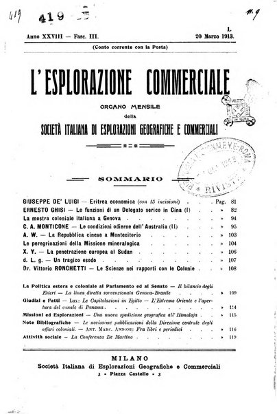 L'esplorazione commerciale giornale di viaggi e di geografia commerciale