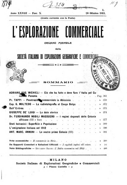 L'esplorazione commerciale giornale di viaggi e di geografia commerciale