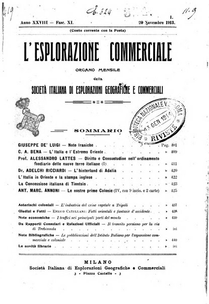 L'esplorazione commerciale giornale di viaggi e di geografia commerciale