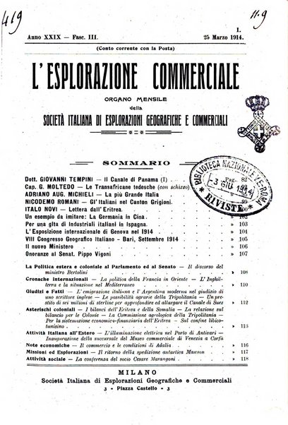 L'esplorazione commerciale giornale di viaggi e di geografia commerciale