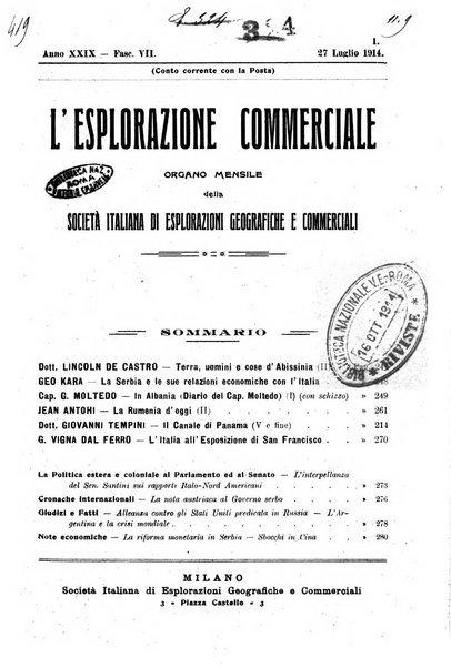 L'esplorazione commerciale giornale di viaggi e di geografia commerciale