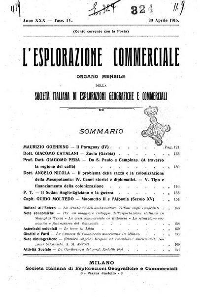 L'esplorazione commerciale giornale di viaggi e di geografia commerciale