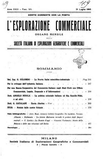 L'esplorazione commerciale giornale di viaggi e di geografia commerciale