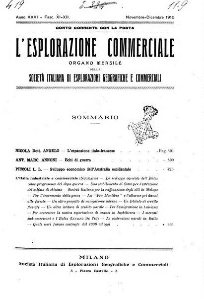 L'esplorazione commerciale giornale di viaggi e di geografia commerciale