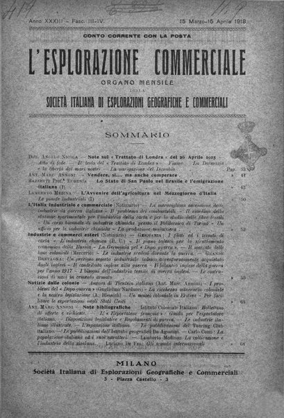 L'esplorazione commerciale giornale di viaggi e di geografia commerciale