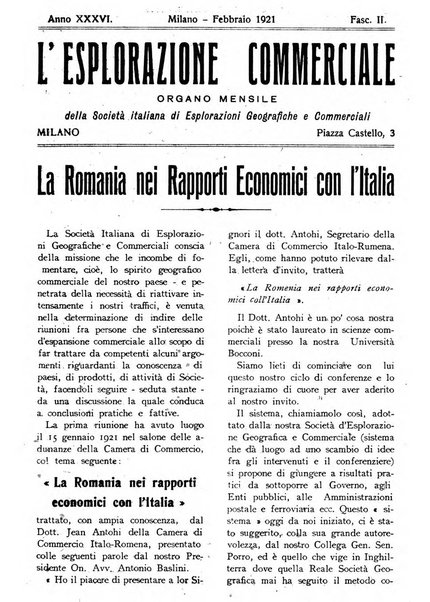 L'esplorazione commerciale giornale di viaggi e di geografia commerciale