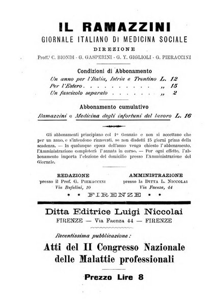 Il Ramazzini giornale italiano di medicina sociale