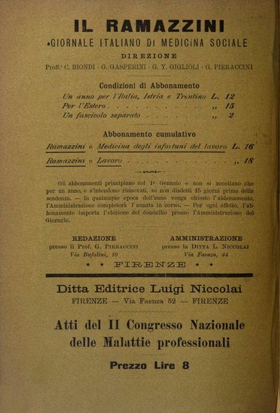 Il Ramazzini giornale italiano di medicina sociale