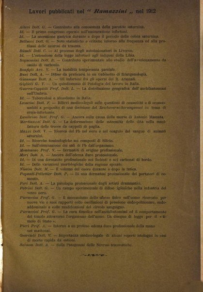 Il Ramazzini giornale italiano di medicina sociale