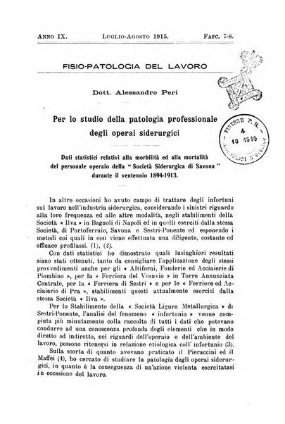 Il Ramazzini giornale italiano di medicina sociale