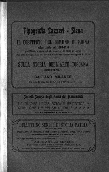 Rassegna d'arte senese bullettino della Società degli amici dei monumenti