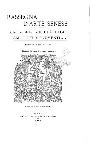 Rassegna d'arte senese bullettino della Società degli amici dei monumenti