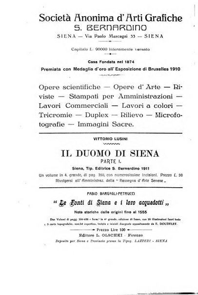 Rassegna d'arte senese bullettino della Società degli amici dei monumenti