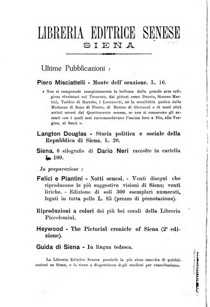 Rassegna d'arte senese bullettino della Società degli amici dei monumenti