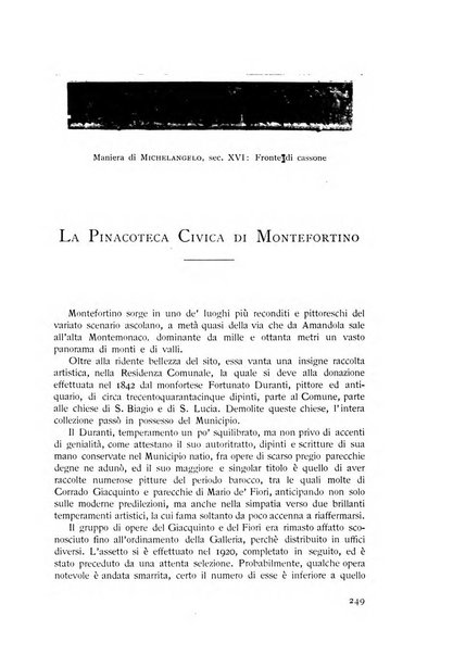 Rassegna marchigiana per le arti figurative, le bellezze naturali, la musica