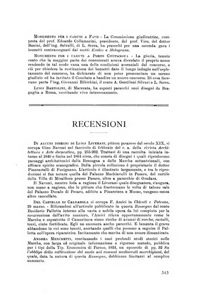 Rassegna marchigiana per le arti figurative, le bellezze naturali, la musica