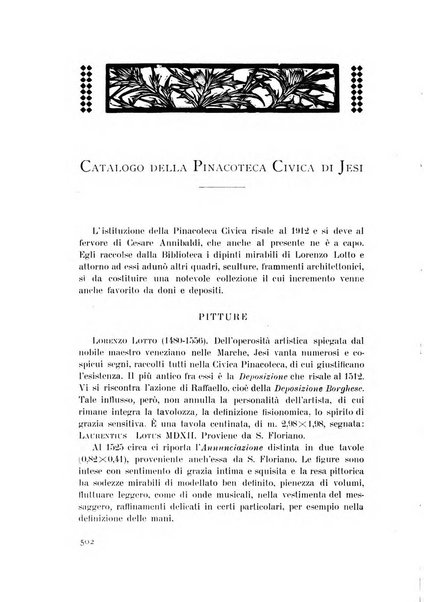 Rassegna marchigiana per le arti figurative, le bellezze naturali, la musica