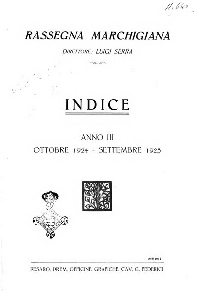 Rassegna marchigiana per le arti figurative, le bellezze naturali, la musica