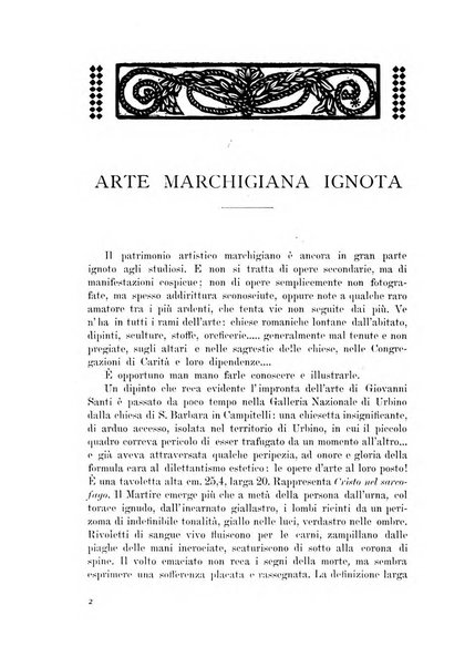 Rassegna marchigiana per le arti figurative, le bellezze naturali, la musica