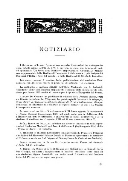 Rassegna marchigiana per le arti figurative, le bellezze naturali, la musica