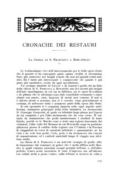 Rassegna marchigiana per le arti figurative, le bellezze naturali, la musica