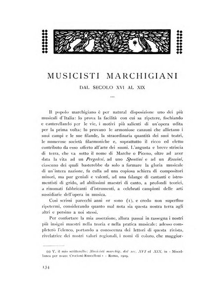 Rassegna marchigiana per le arti figurative, le bellezze naturali, la musica