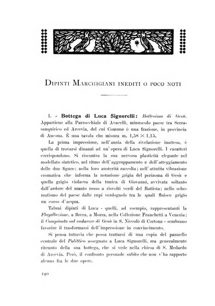 Rassegna marchigiana per le arti figurative, le bellezze naturali, la musica